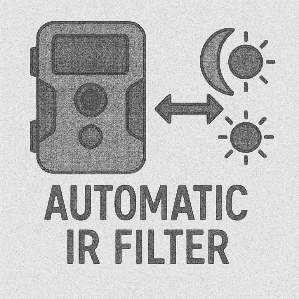 Automatinis IR filtras medžioklės kamerose
