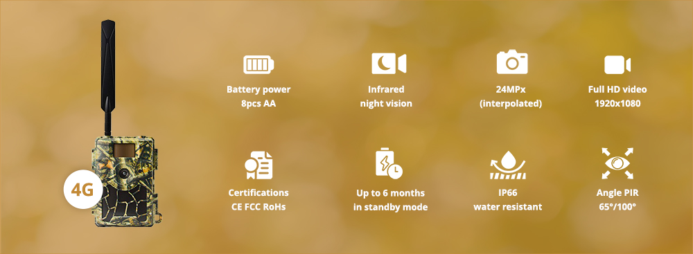 Wachman Rio4G Lauko kamera